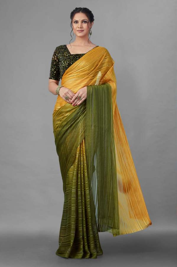 S Multy Sequence Fancy Wear Weightless Satin Saree Collection